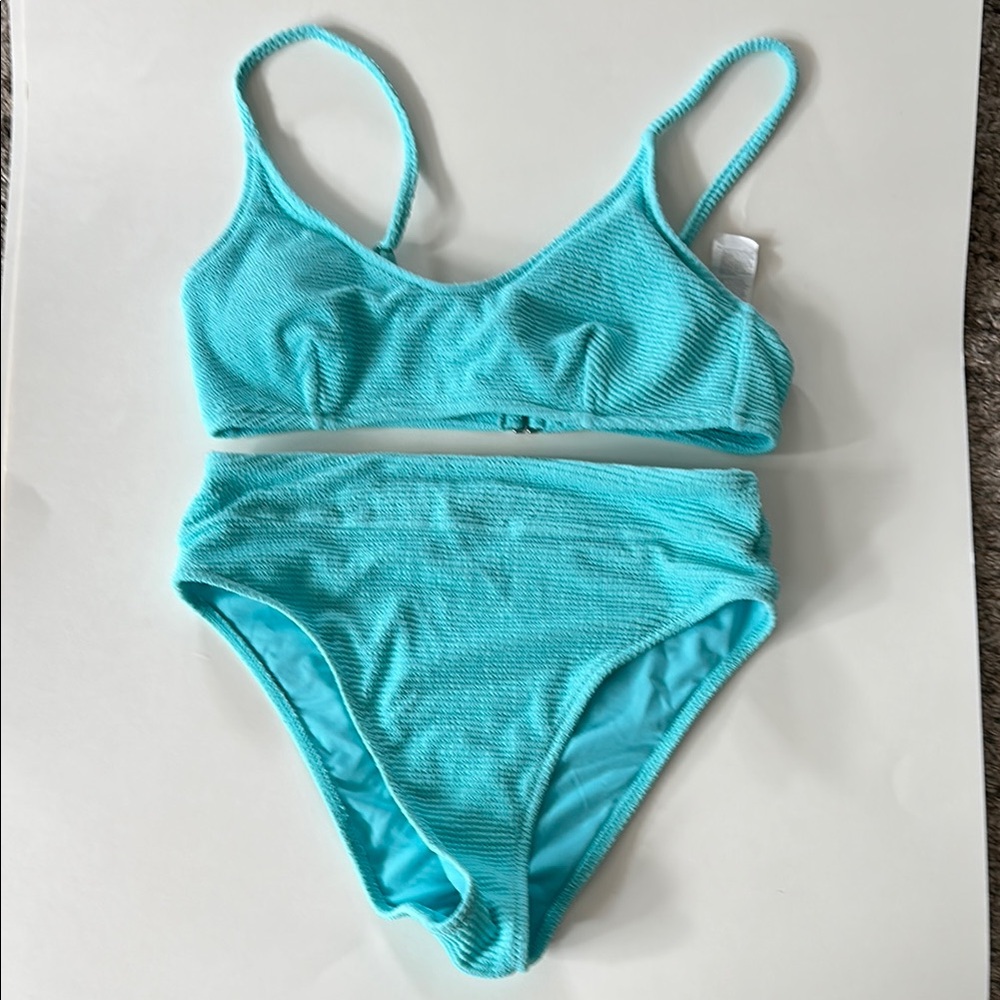 Cupshe Aqua High Waisted Bikini Set